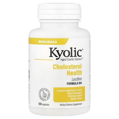 Aged Garlic Extract™, для здоровья холестерина с лецитином, Formula 104, 100 капсул