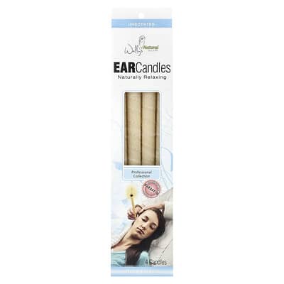 Профессиональные свечи для ушей Wally's Natural Paraffin Collection, без запаха, 4 шт