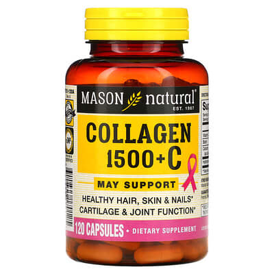 Коллаген Mason Natural 1,500 + C, 120 капсул