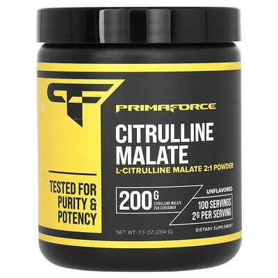 Primaforce Цитруллин малат, без вкуса, 7.3 oz (204 g)