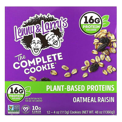Овсяное печенье с изюмом The Complete Cookie, 12 штук, 4 oz (113 g) каждая
