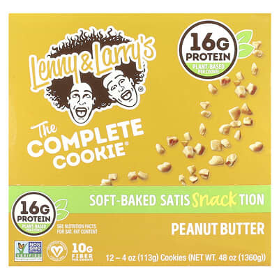 The Complete Cookie®, Peanut Butter, 12 печенья, 4 oz (113 g) Each
