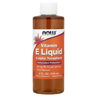 Vitamin E Liquid, D-Alpha Tocopherol, 4 fl oz (118 ml)