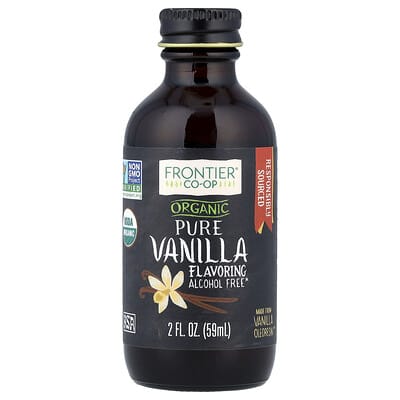 Organic Pure Vanilla Flavoring, Alcohol Free, 2 fl oz (59 ml)
