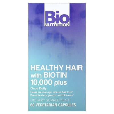 Витамины для здоровья волос с Biotin 10,000 Plus, 60 вегетарианских капсул
