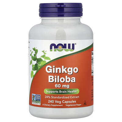Ginkgo Biloba, 60 mg, 240 вегетарианских капсул