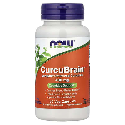 CurcuBrain™, 400 mg, 50 вегетарианских капсул