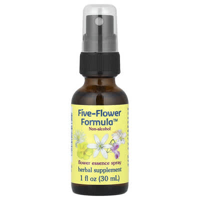 Five-Flower Formula™ спрей-эссенция для цветов, без спирта, 1 fl oz (30 ml)