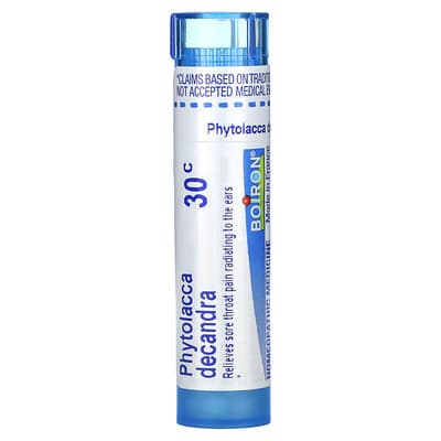 Boiron Phytolacca Decandra, 30C, для облегчения боли в горле, ок. 80 гранул