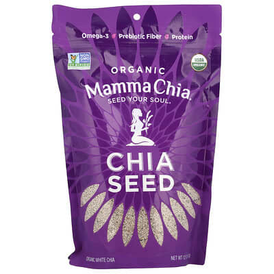 Органические семена белого чиа, 12 oz (340 g)