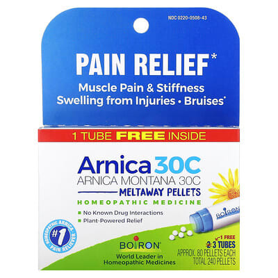 Arnica Montana, 30C, 3 тюбика, прибл. 80 гранул в каждом