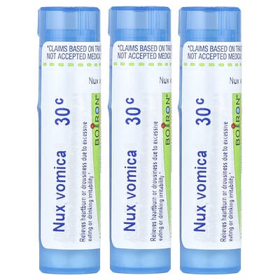 Nux Vomica 30C, 3 Tubes, Approx 80 Pellets Each