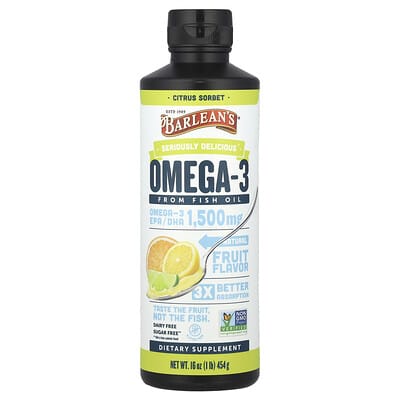 Seriously Delicious®, Омега-3 из рыбьего жира, Citrus Sorbet, 16 oz (454 g)