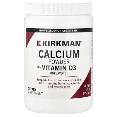 Calcium Powder plus Vitamin D3, Unflavored, 16 oz (454 g)