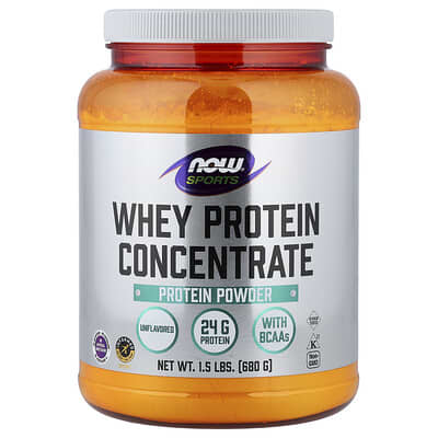Концентрат сывороточного протеина NOW Foods для спорта, без вкуса, 1.5 lbs (680 g)