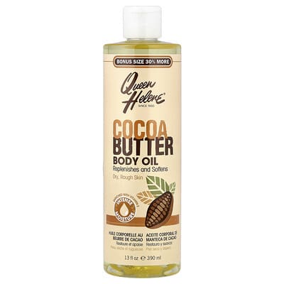 Масло для тела Queen Helene Body Oil, Cocoa Butter, Dry, Rough Skin, 390 ml