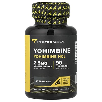 Yohimbine HCL, 90 капсул (2.5 мг на капсулу)