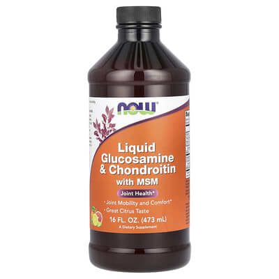 Liquid Glucosamine & Chondroitin с MSM, цитрус, 16 fl oz (473 ml)