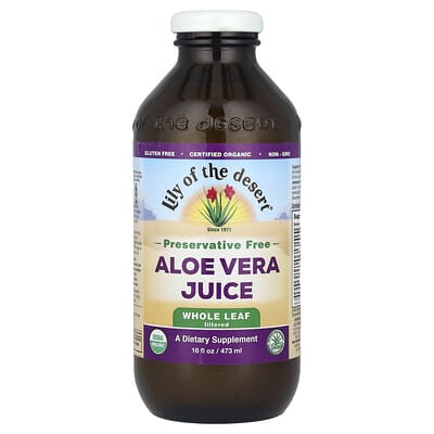 Сок алоэ вера, цельный лист, фильтрованный, 16 fl oz (473 ml)