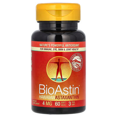 BioAstin®, Hawaiian Astaxanthin, 4 mg, 60 мягких капсул