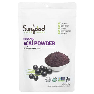 Sunfood Органический порошок асаи, 4 oz (113 g)