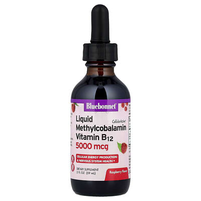 CellularActive® Liquid Methylcobalamin Vitamin B12,  Raspberry, 5,000 mcg, 2 fl oz (59 ml)