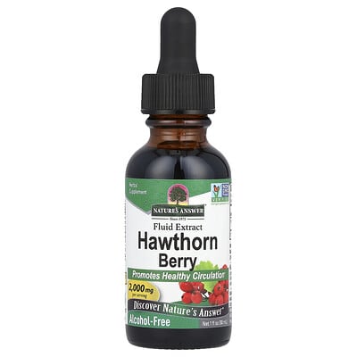 Экстракт плодов боярышника, без спирта, 2,000 mg, 1 fl oz (30 mL)