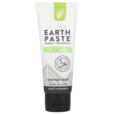 Silver EarthPaste®, Mineral Toothpaste, Unsweetened, Spearmint, 4 oz (113 g)