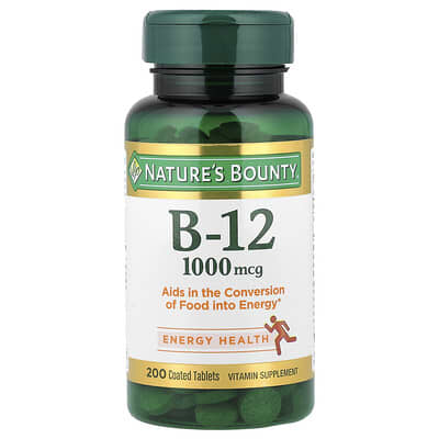 B-12, 1,000 mcg, 200 Coated Tablets