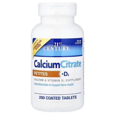 Calcium Citrate Petites + D3, 200 Coated Tablets