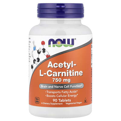 Acetyl-L Carnitine, 750 mg, 90 таблеток