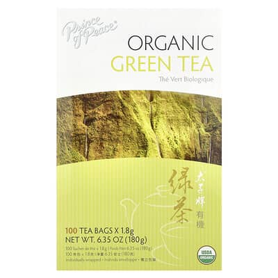 Organic Green Tea, 100 Tea Bags, 6.35 oz (180 g)