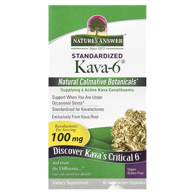 Nature's Answer Standardized Kava-6®, 365 мг, 90 вегетарианских капсул