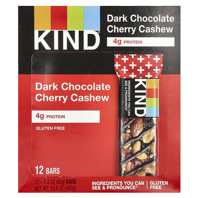 KIND Bars шоколад с вишней и кешью, 12 шт, 1.4 oz (40 g) каждый