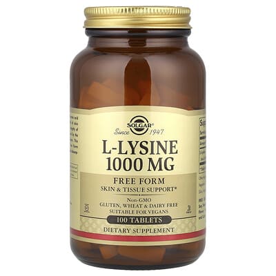 L-Lysine, Free Form, 1,000 mg, 100 таблеток