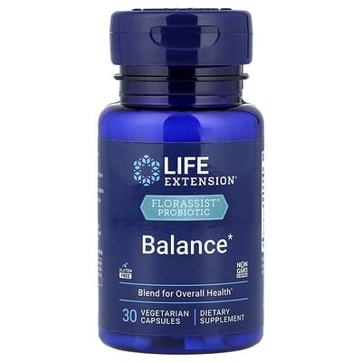 FLORASSIST® PROBIOTIC, Balance, 30 вегетарианских капсул
