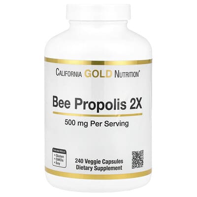 Концентрированный экстракт прополиса 2X, 500 mg, 240 вегетарианских капсул