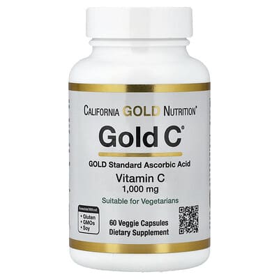 Gold C®, витамин C стандарта USP, 1,000 мг, 60 вегетарианских капсул