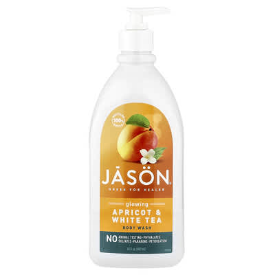 Jason Natural гель для душа, Glowing Apricot & White Tea, 30 fl oz (887 ml)