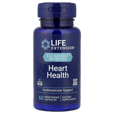FLORASSIST® Probiotic Heart Health, 60 вегетарианских капсул (74 мг на капсулу)