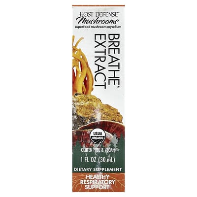 Mushrooms органический экстракт Breathe, 1 fl oz (30 ml)