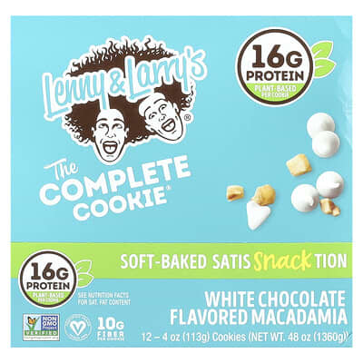 Печенье The Complete Cookie®, White Chocolate Macadamia, 12 шт., 4 oz (113 g) каждое