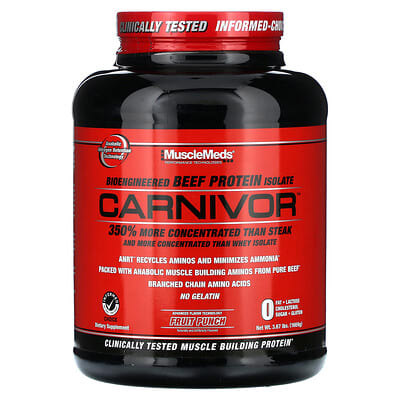 Carnivor, Изолят белка говядины, Fruit Punch, 3.67 lbs (1,669 g)
