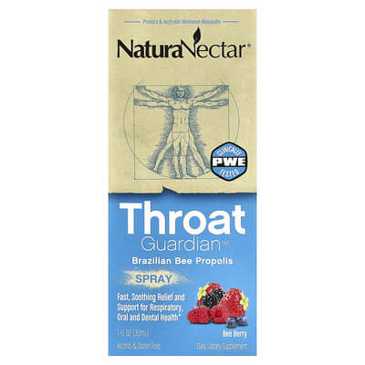 NaturaNectar®, Throat Guardian™ Brazilian Bee Propolis Spray, Bee Berry, 1 fl oz (30 ml)