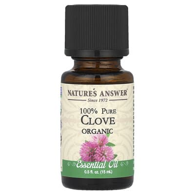 Натуральное органическое эфирное масло Nature's Answer Clove, 0.5 fl oz (15 ml)