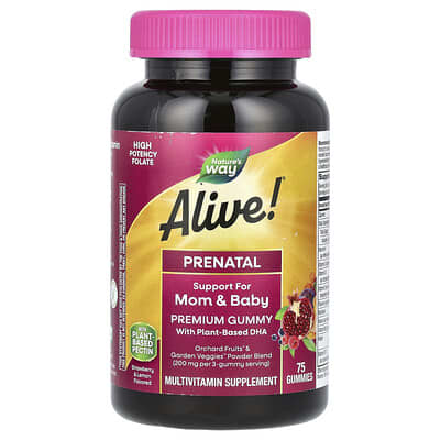 Alive! Пренатальные витамины-желе, клубника и лимон, 75 шт.