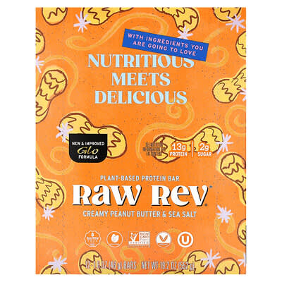 Plant-Based Protein Bar, Creamy Peanut Butter & Sea Salt, 12 Bars, 1.6 oz (46 g) Each