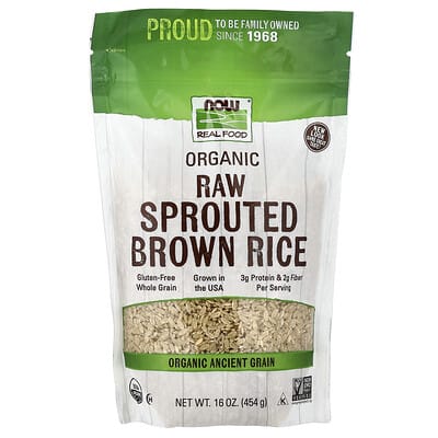 Real Food, Organic Sprouted Brown Rice, Raw, 16 oz (454 g)