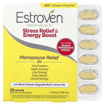Estroven Menopause Relief, Stress Relief & Energy Boost, 28 капсул
