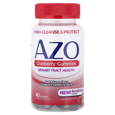 AZO жевательные конфеты с клюквой, Berrylicious, 40 шт